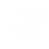 Create a flat, minimalist icon of a portable electric generator. The icon itself should be pure white, placed on a solid light blue background (e.g., #E6F0FA or #D4E7FF). Use clean, simple lines t (1)